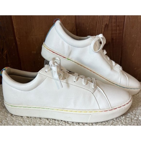 Dr. Scholl's No Bad Vibes Pride Lace Up Low Top Sneakers White Size 11 M - Picture 2 of 7